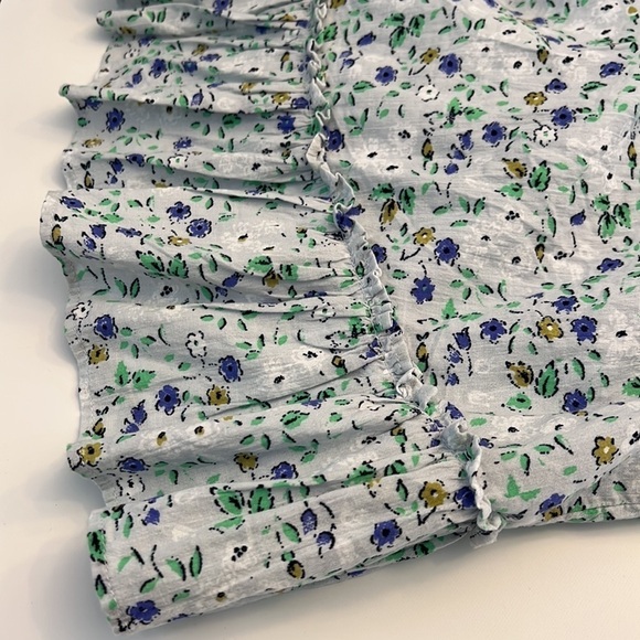 AERIE floral cotton dress backless halter size XL elastic waist ruffle hem - Picture 8 of 16